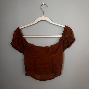 Brown Ruched Women's Top